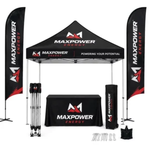 Heavy Duty Pop-up Canopy Tent with Feather Flag Kit for Outdoor Event Booth