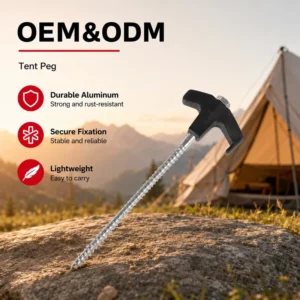 Heavy-Duty Steel Tent Rock Stakes 8″ Ground Screw Pegs with Plastic Stopper