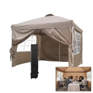 Heavy-Duty Waterproof 10x10FT Folding Outdoor Pop-Up Canopy Tent for Trade Shows and Events