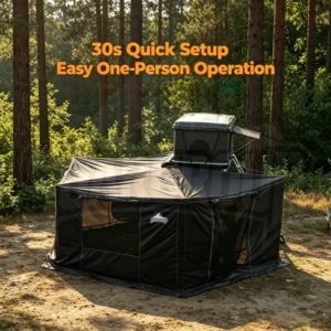 Heavy Duty Waterproof 270 Degree Vehicle Awning For Roof Top Tent UV Protected Camping Shade Shelter 4×4 4WD