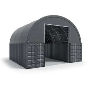 Heavy Duty Waterproof 850gsm 1100gsm PVC Hot dip Galvanized Steel Hoop Container Canopy for Warehouse Port Logistics Cargo