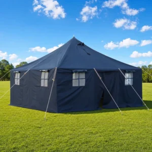 Heavy Duty Waterproof Canvas Safari Glamping Tent Single Layer 16 SQM Large Outdoor Windproof Summer Camping Shelter Canopy