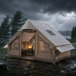 Heavy Duty Waterproof Family Glamping Tent with TPU Inflatable Air Column for Outdoor Resort Camping