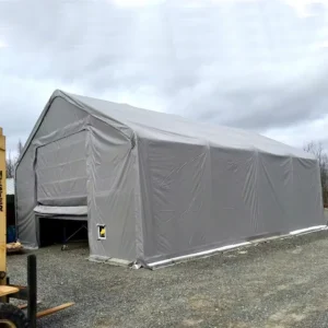 Heavy-Frame Storage Shelter with Fireproof PE Cover, UV Treatment, and Galvanized Support Tubes for Outdoor Goods