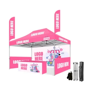 Heavy-duty 10×10 Hexagon Pop-up Gazebo Tent for Outdoor Events and Exhibitions with Wall Canopy