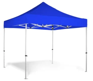 Hex-Frame 40mm Aluminum Polyester Waterproof Canopy Tent with Beach Shade, Black White Blue