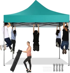 Hexagon Steel Folding Gazebo Windproof Pop-up Canopy Tent with PVC Cover for Indoor Events Parties Advertising