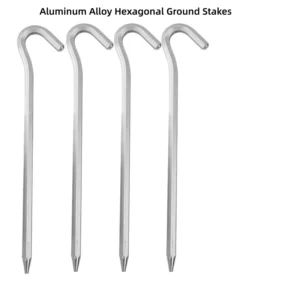 Hexagonal Aluminum Alloy Tent Stakes Lightweight Rust-Resistant Ground Pegs 18cm Multi-function Camping Tent Canopy Tarp