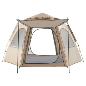Hexagonal Auto Camping Tent, Water-Resistant UV-Blocking Portable Shelter