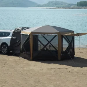 Hexagonal Dual Use Pop SUV Gazebo Screen Tent Oxford Fabric Four Season Waterproof Portable Outdoor Canopy Shelter Tailgate Tent