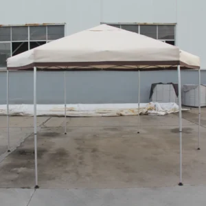 Hexagonal Folding Gazebo Canopy with Steel Frame, Polyester Sail, Manual Operation, Outdoor Rain Canopy