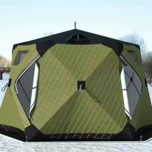 Hexagonal Ice Fishing Tent 210D Oxford Fabric 3.5 x 3.5 x 1.9 m Thickened Cold-Resistant Quick-Opening