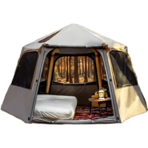 Hexagonal Inflatable Tent Quick Setup Portable Waterproof Family Camping Tent with Air Pump