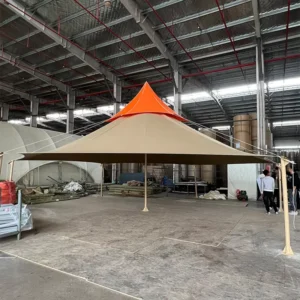 High-End Outdoor Camping Sunscreen Tent Thick Fireworks Canopy Canvas 3000mm Waterproof Diagonal Bracing Shade Rainproof Summer