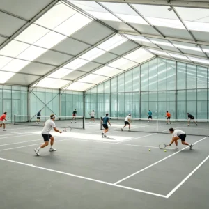 High Peak Large Sports Tent Transparent Side Wall Modular Sports Hall for Professional Matches