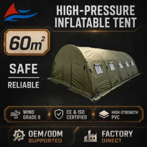 High Pressure Four Season Double Layer Inflatable Air Tent Robust Waterproof 60 Outdoor Large Scale Civilian Deployment Camp