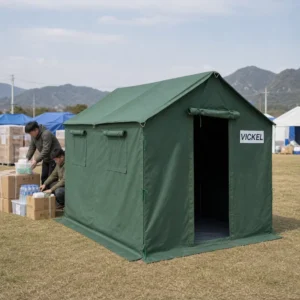 High Quality 2m X 3m Waterproof Canvas Frame Tent Heavy Duty Summer Steel Structure Glamping Safari Cabin Single Quick Automatic