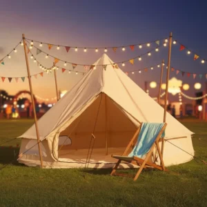 High Quality Cuckoo Luxury Cotton Four season One Bedroom Bell Tent Aluminum Alloy Pole Waterproof Canvas for Family Glamping