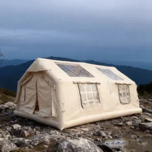 High Quality Customized Inflatable Camping Tent Breathable Safari Tent for Glamping Tents with Bathroom Area
