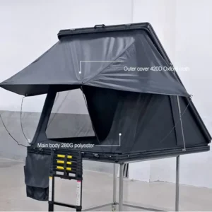 High Quality Foldout Hard Shell Rooftop Tent 4×4 Large Space Black Camping Waterproof Aluminum Top Tent for Cars