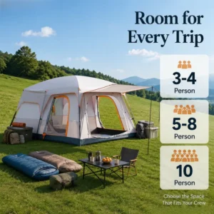 High Quality Four season Outdoor Glamping Camping Tents 2 Rooms 1 Hall with Awning Waterproof Ventilated Windproof Sunproof