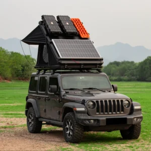 High Quality Hard Shell Rooftop Tent Aluminum Cover Truck Car Camping Tent with Roof Rack and Solar Paniel