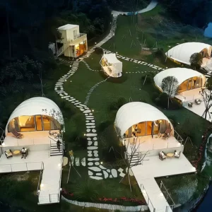 High Quality Luxury Shell shaped Outdoor Glamping Pod Dome Tents With PVDF Membrane for Hotel Reteat