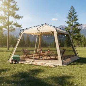 High Quality Oxford Fabric One Bedroom Four-Season Double Layer Automatic Folding Camping Tent Spring Tube 3000mm Waterproof