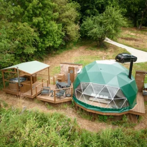 High Quality Waterproof Igloo Glamping Wood Dome Tent Capsule Domos Geodesico De Lujo