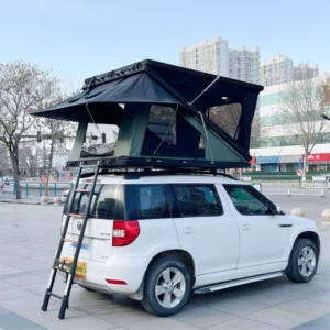 High Space Aluminum Clamshell Z-Shape Hard Shell Rooftop Tent with Awning for SUV Pickup Truck Off-Road Camping
