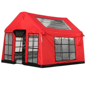 High Stability Red Inflatable Cabin 9.5sqm 3×3.15m Knife Scraping PVC Bottom Emergency Relief Medical Shelter Villa