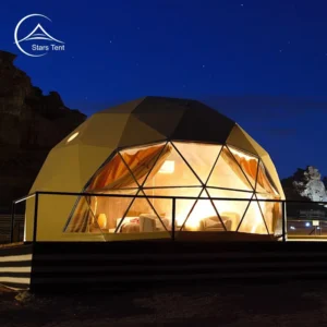 High Strength 5M Luxury Glamping Pod Dome Tent With Bathroom Mobile PVC Canvas Geodesic Igloo Domos Home