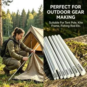 High Strength Lightweight Fiberglass Pultrusion Rod Corrosion Resistant Customizable Length Designed for Outdoor Camping Tent