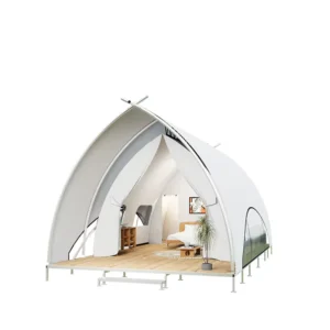 High Strength Waterproof Glamping Tents Luxury Oxford Fabric Dome Tent Sailboat Shape Hotel Safari Camping Steel Structure