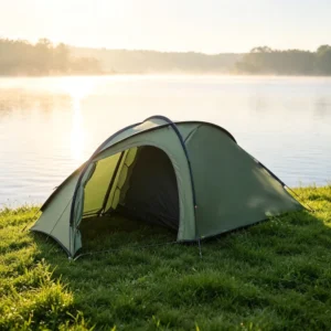 High Strength Wear Resistant Polyester Fabric Anti UV Widened Canopy Outdoor Hand Built Single Layer Camping Tent