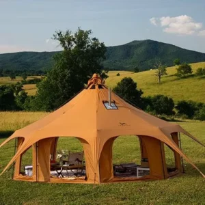 High end 4 Season Cotton Oxford Glamping Yurt Tent Family Outdoor Camping Waterproof Large Luxury Triple Layer One Tent