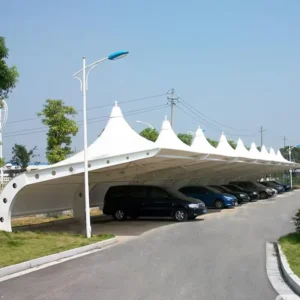 Hooded Special Shaped Outdoor Shelter Car Porches Garage Covers Garage Shed Park Hotel Large Span Tensioned Membrane