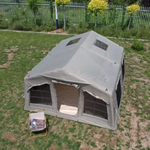 Hot Sales Luxury Glamping Inflatable Camping Tent Heavy Duty Large Space Four season >3000mm Waterproof Quick Automatic Opening
