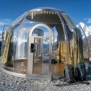 Hot Sell Luxury 2.7M Prefab Hotel Use Square PC Waterproof Glamping 6 8 People Outdoor All Seasons