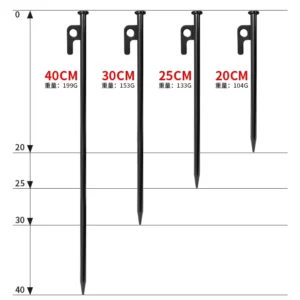 Hot Selling 20/30/40 cm Metal Tent Pegs Heavy-Duty Camping Stakes