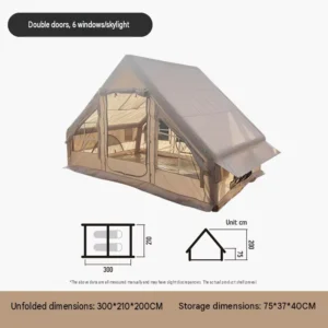 Hot Selling Luxury Waterproof Windproof Large Space Outdoor Camping Equipment Inflatable Camping Tent for Glamping