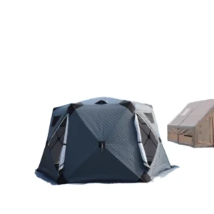 Hot Selling Outdoor Straight Bracing Type Hexagon Insulated Ice Fishing 4 6 Persons Portable Hiking Friendly Fiberglass