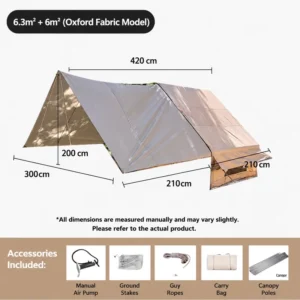 Hot Selling Spacious Waterproof Outdoor House with Oxford Fabric and Quick Inflation System for Family Camping Inflatable Tent