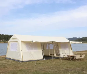 Huge 12 18 Person Glamping Tent Four Bedrooms Two Living Rooms Premium 210G TC Cotton Luxury Family Outdoor Event Tent