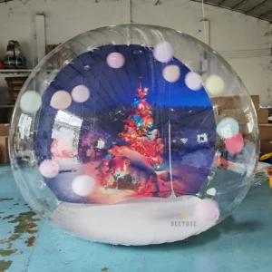 Human Size PVC Balloon Inflatable Snow Globe Christmas Bubble Dome Clear Balloon Tent with Backdrops