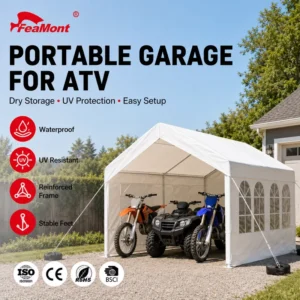 Hurricane Resistant Carport 10x20ft Heavy Duty Car Canopy All Weather Vehicle Shelter for Coastal Areas