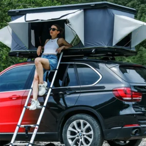 Hydraulic Automatic SUV Car Camping Tent Aluminum Alloy Support Roof Top Tent Waterproof 4 Season Hardshell RTT With Ladder