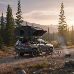 Hydraulic Pop-Up Roof Tent, Oxford Waterproof, Ultra-Light Aluminum Frame, 2 Person, 2-Window Design, Four-Season