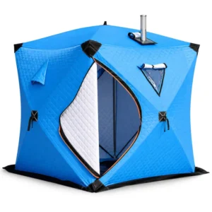 Ice Fishing Tent 174*174*198cm Pop up Hub Style Insulated Windproof Waterproof Quilted 210D Oxford Winter Fishing Shelter
