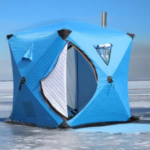 Ice Fishing Tent Hexagonal Oxford Fabric Winter Camping Waterproof Portable Durable Tactical One Bedroom Quick Setup